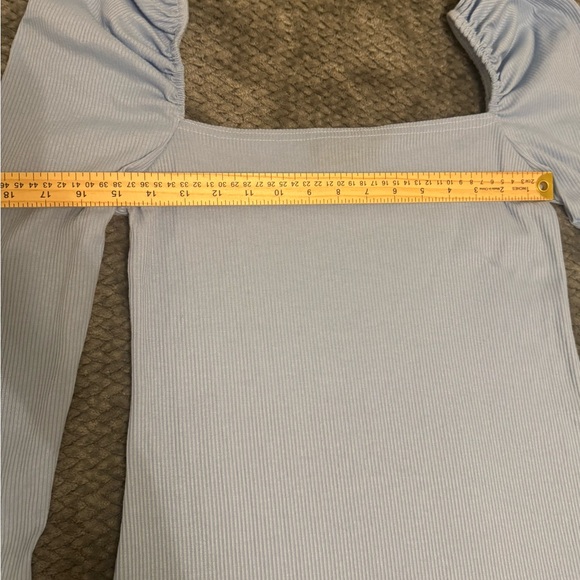 PrettyLittleThing‎ Light Blue Puff Sleeve Mini Dress - Picture 7 of 11